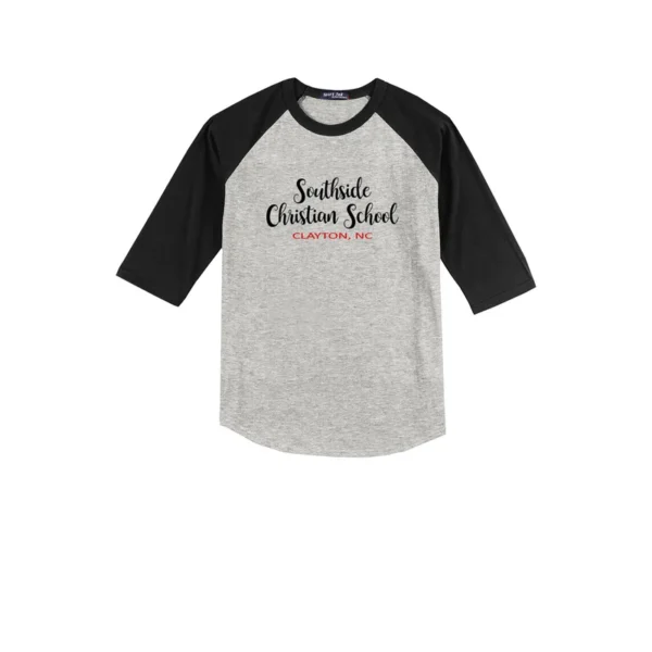SCS Script Baseball Tee