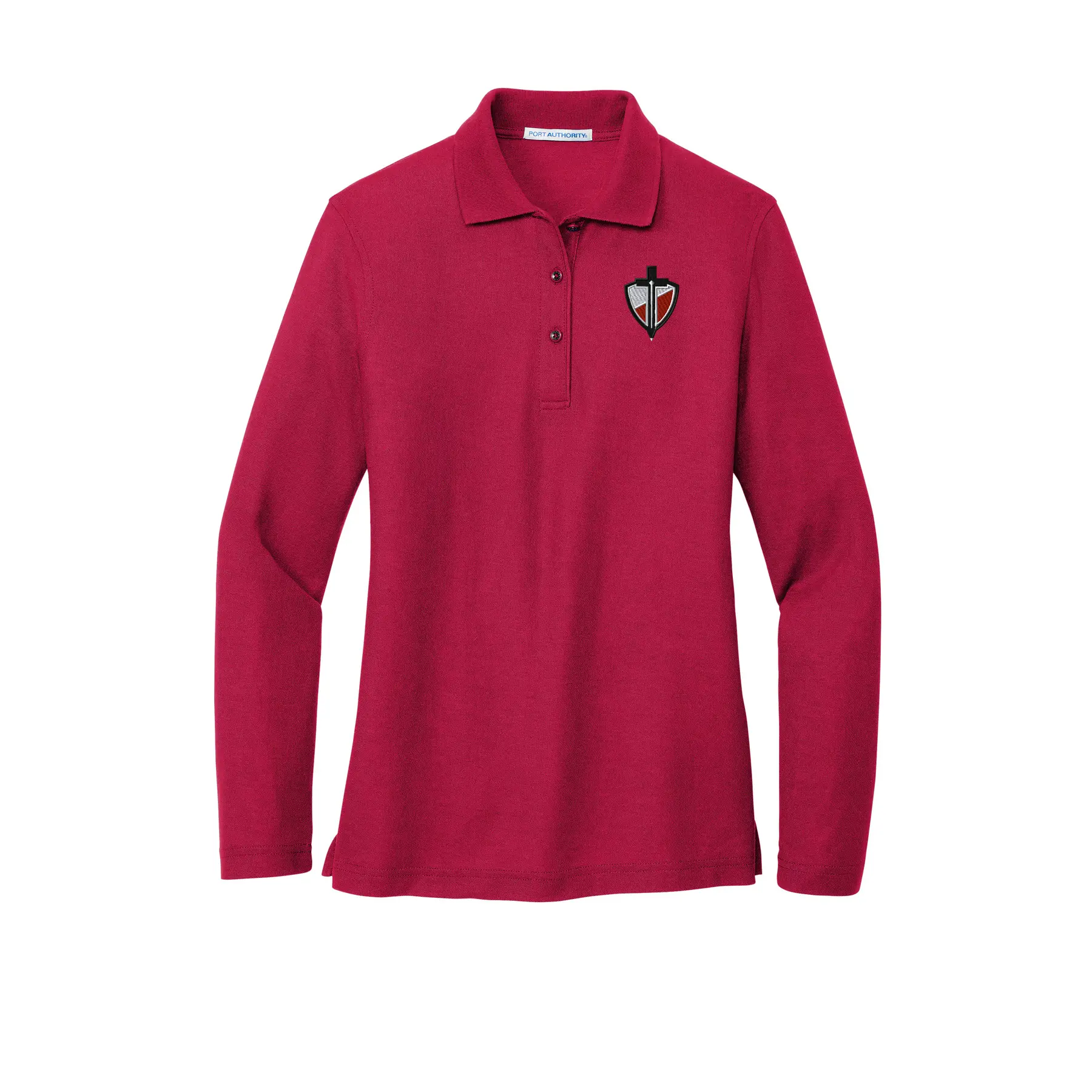 SCS Christian Embroidered Ladies Long Sleeve Polo